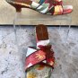 Michael Simon Shoe Slide Sandal Sz 7.5 Leather Textured Fabric Butterfly $150