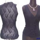 Cache Sheer Illusion Lace Back Peek A Boo Mesh Front Cami Top NWT XS/S/M $88 Cache Sheer Illusion Lace Back Peek A Boo Mesh Front Cami Top NWT XS/S/M $88