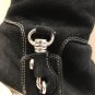 Black Suede Leather Tall Boot Shoe Silver Metal Embellishment Sz 8 Full Side Zip