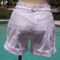 Cache Contour Stretch Denim Short Pant Detail Stitching White NWT $98