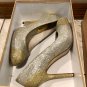 Michael Kors Silver Gold Glitter Shoes Pumps Event Wedding Party Stunning sz 8