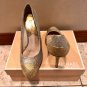 Michael Kors Silver Gold Glitter Shoes Pumps Event Wedding Party Stunning sz 8