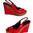 Donald Pliner Patent Leather Wedge Platform Shoe New Sand Congo Raffia $275 NIB Donald Pliner Patent Leather Wedge Platform Shoe New Sand Congo Raffia $275 NIB