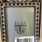 Elsa L Inc Tiara Jeweled Casted Metal Picture Frame Purple & Silver 2.5" x 3.5"