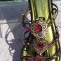 Donald Pliner Couture Metallic Copper Leather Shoe Sandal New Gem Stone $265 NIB