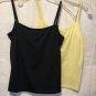 Cache Tank Top Cami Lot 2 Black Yellow Size M Stretch Adjustable Strap