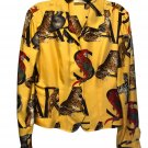 VTG Dana Buchman Size 6 Silk Long Sleeve Blouse Top Animals Safari Front Button VTG Dana Buchman Size 6 Silk Long Sleeve Blouse Top Animals Safari Front Button