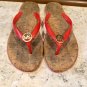 Michael Kors | jet set jelly Cork flip flop MK Metal Logo sz 8 Orange