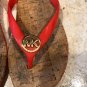 Michael Kors | jet set jelly Cork flip flop MK Metal Logo sz 8 Orange