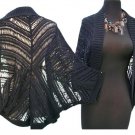 Cache Black Open Knit Jacket Top Shrug New Size S/M/L Stretch $108 NWT Banded Cache Black Open Knit Jacket Top Shrug New Size S/M/L Stretch $108 NWT Banded