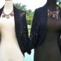 Cache Black Open Knit Jacket Top Shrug New Size S/M/L Stretch $108 NWT Banded