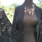 Cache Black Open Knit Jacket Top Shrug New Size S/M/L Stretch $108 NWT Banded