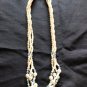 Vintage Statement Necklace Layered Multi Size Faux Pearl 4 Strands Blue Crystals