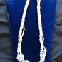 Vintage Statement Necklace Layered Multi Size Faux Pearl 4 Strands Blue Crystals