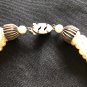 Vintage Statement Necklace Layered Multi Size Faux Pearl 4 Strands Blue Crystals