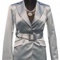 Cache Rhinestone Self-Belt Top Jacket New Lined Satin Event 0/2 XS $238 NWT