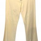 White Cache Pant 10/12 L Gold Detail Stitching Flair Leg 2" Wide Self Belt style White Cache Pant 10/12 L Gold Detail Stitching Flair Leg 2" Wide Self Belt style