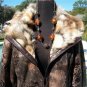 Cache Vegan Fur Leather Suede Jacket Coat New NWT L Front Zip MINK LINED $278