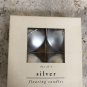 PIER ONE 1 Metallic Silver FLOATING CANDLES Xmas Votive New Year New NWT box 4