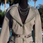 Cache Pearl Embellished Jacket Top New Sz M 6/8/10 Lined Lace Trim $178 NWT
