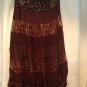 Cache Sequin Lace Evening Day Skirt Boho Chic 6/8/10 New M $128 NWT Burgundy