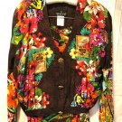 Vintage 90s CAROLE LITTLE Womens Wrap Side Split Maxi Skirt Set Tropical Sz S
