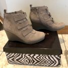 Dana Buchman Wedge Bootie Ankle Womens Size 8M New NIB Taupe Zipper 3" wedge