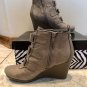 Dana Buchman Wedge Bootie Ankle Womens Size 8M New NIB Taupe Zipper 3" wedge