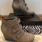 Dana Buchman Wedge Bootie Ankle Womens Size 8M New NIB Taupe Zipper 3" wedge