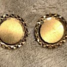 Simple Round Design Gold Tone Quality Vintage Cuff Links plain Etched 7/8" Wide Simple Round Design Gold Tone Quality Vintage Cuff Links plain Etched 7/8" Wide