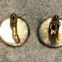 Simple Round Design Gold Tone Quality Vintage Cuff Links plain Etched 7/8" Wide
