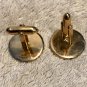 Simple Round Design Gold Tone Quality Vintage Cuff Links plain Etched 7/8" Wide