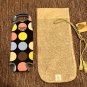 BYO Multicolor Fun Print Wine Bottle Bag Lot 2 Gold Metallic Gift Bag