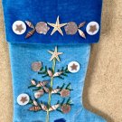 Dillards Trimmings Beach Sea Shells Gifts 3D Christmas Stocking New NWT Dillards Trimmings Beach Sea Shells Gifts 3D Christmas Stocking New NWT