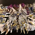 It's a Jungle Vintage Belt Gator Leather Feathers Black Silver Gold Elephant It's a Jungle Vintage Belt Gator Leather Feathers Black Silver Gold Elephant