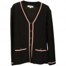 St. John by Marie Gray Collection Knit Blazer Sweater Women’s Black Sz M Vintage