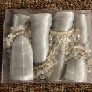 Silver Metallic Organza Dinner Napkins + Beaded Rings Lot Set 4 New NWT Holiday Silver Metallic Organza Dinner Napkins + Beaded Rings Lot Set 4 New NWT Holiday