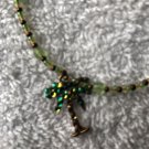 Swarovski Elements Palm Tree Anklet beads Custom Made Artisan 9" 1 of a kind