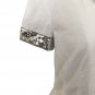 Cache White Corduroy Top Jacket Silver Sequin Embellished Cuffs $138 NWT Lined