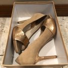 Michael Kors Suede Bronze Leather Shoes Pumps Event Wedding Party Stunning sz 8