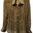 Vera Cristina 100% Silk Blouse Top Front Button Vintage Sz S Semi Sheer Sexy Vera Cristina 100% Silk Blouse Top Front Button Vintage Sz S Semi Sheer Sexy