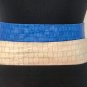 Woven Leather Belts Lot 2 Bundle Royal Blue Tan Beige adjustable Metal Buckle