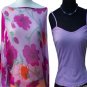 Cache Lot 2 Silk Floral Tunic and Stretch Cami Top New Size XS/S/M $138 NWT