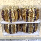 Beaded Tea Light holders matched Napkin Rings Round - Set of 4 NWT Gold Purple Beaded Tea Light holders matched Napkin Rings Round - Set of 4 NWT Gold Purple