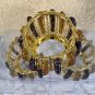 Beaded Tea Light holders matched Napkin Rings Round - Set of 4 NWT Gold Purple