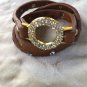 NWoT BKE from Buckle Brown Wrap Bracelet Leather Rhinestones Grommets 22" long