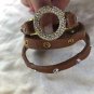 NWoT BKE from Buckle Brown Wrap Bracelet Leather Rhinestones Grommets 22" long