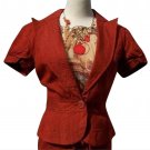 Cache 100% Raw Silk Lined Top Jacket New Sz 0/2/4/6 XS/S Rust Color $148 NWT Cache 100% Raw Silk Lined Top Jacket New Sz 0/2/4/6 XS/S Rust Color $148 NWT