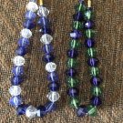 Vintage MCM Large Purple Green Clear Faceted Lucite Beaded Necklace Lot 2 Bundle Vintage MCM Large Purple Green Clear Faceted Lucite Beaded Necklace Lot 2 Bundle