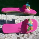 Michael Simon Shoe Slide Sandal Sz 7.5 Leather With Sequin Dragon flys $150 Michael Simon Shoe Slide Sandal Sz 7.5 Leather With Sequin Dragon flys $150